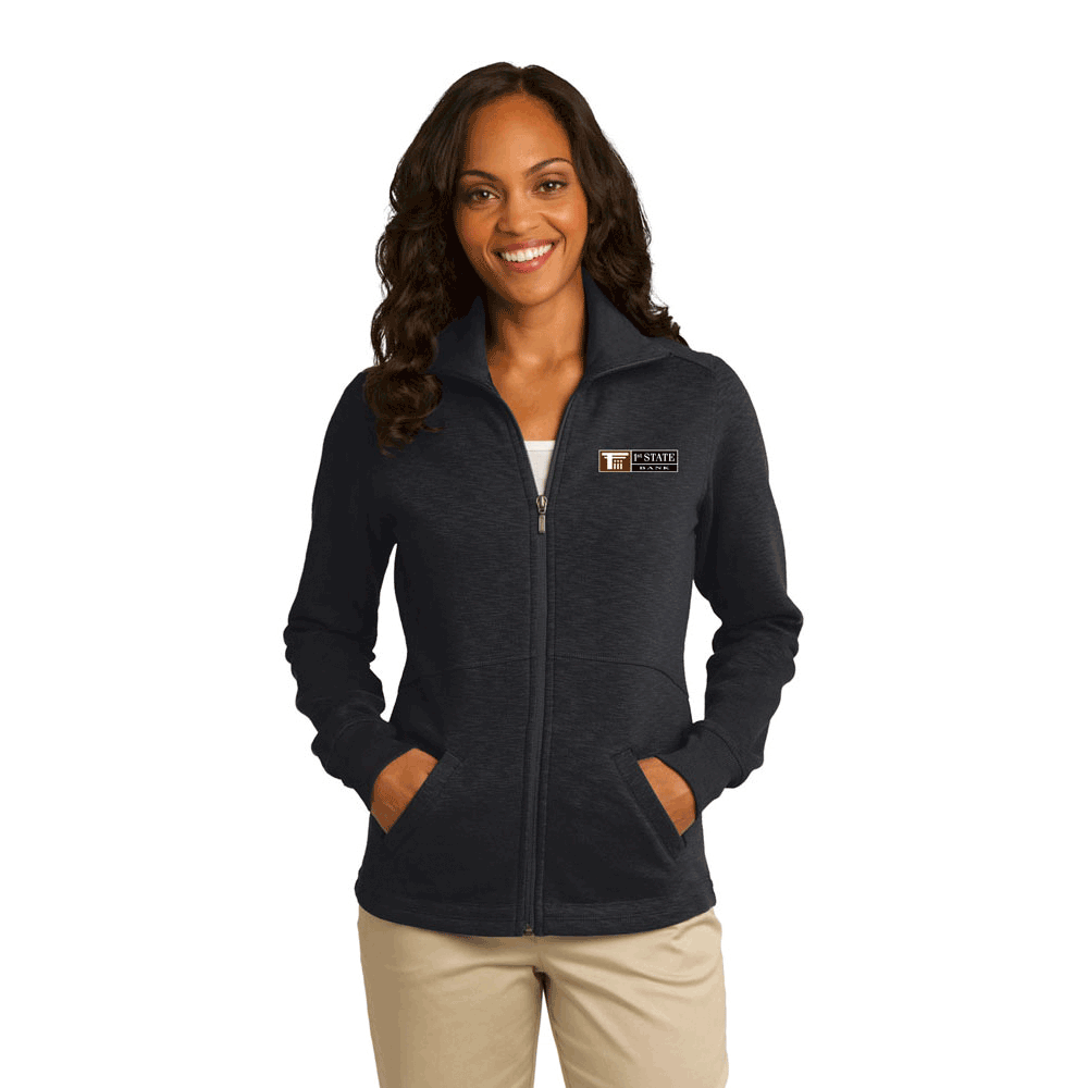 port authority ladies collective striated fleece jacket