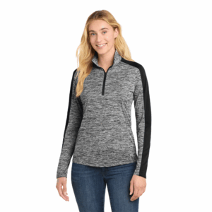 Ladies PosiCharge Electric Heather Colorblock 1/4-Zip Pullover