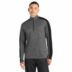 Adult PosiCharge Electric Heather Colorblock 1/4-Zip Pullover